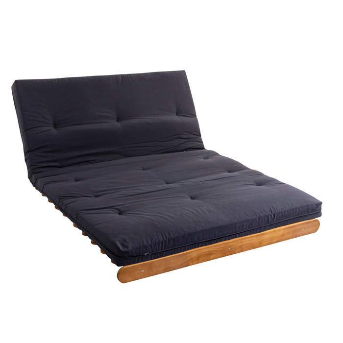 Anthracite cotton futon mattress 140x200 - Anthracite - 5-year guarantee - Terre de Nuit