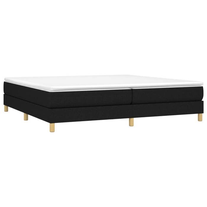 Cama de madera negra de 200 x 200 cm - Estable y duradera - Estructura de cama de muelles negra de 200 x 200 cm, tela 001_674028