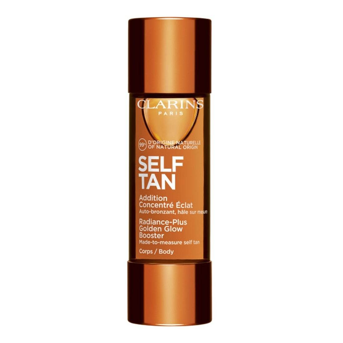 „Clarins“ savaiminio įdegio stipriklis „Radiance-Plus Golden Glow“ kūnui – 30 ml