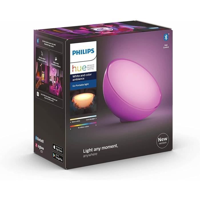 Lámpara portátil inteligente Philips Hue Go White and Color - Compatible con Bluetooth - Alexa, Google y Apple HomeKit