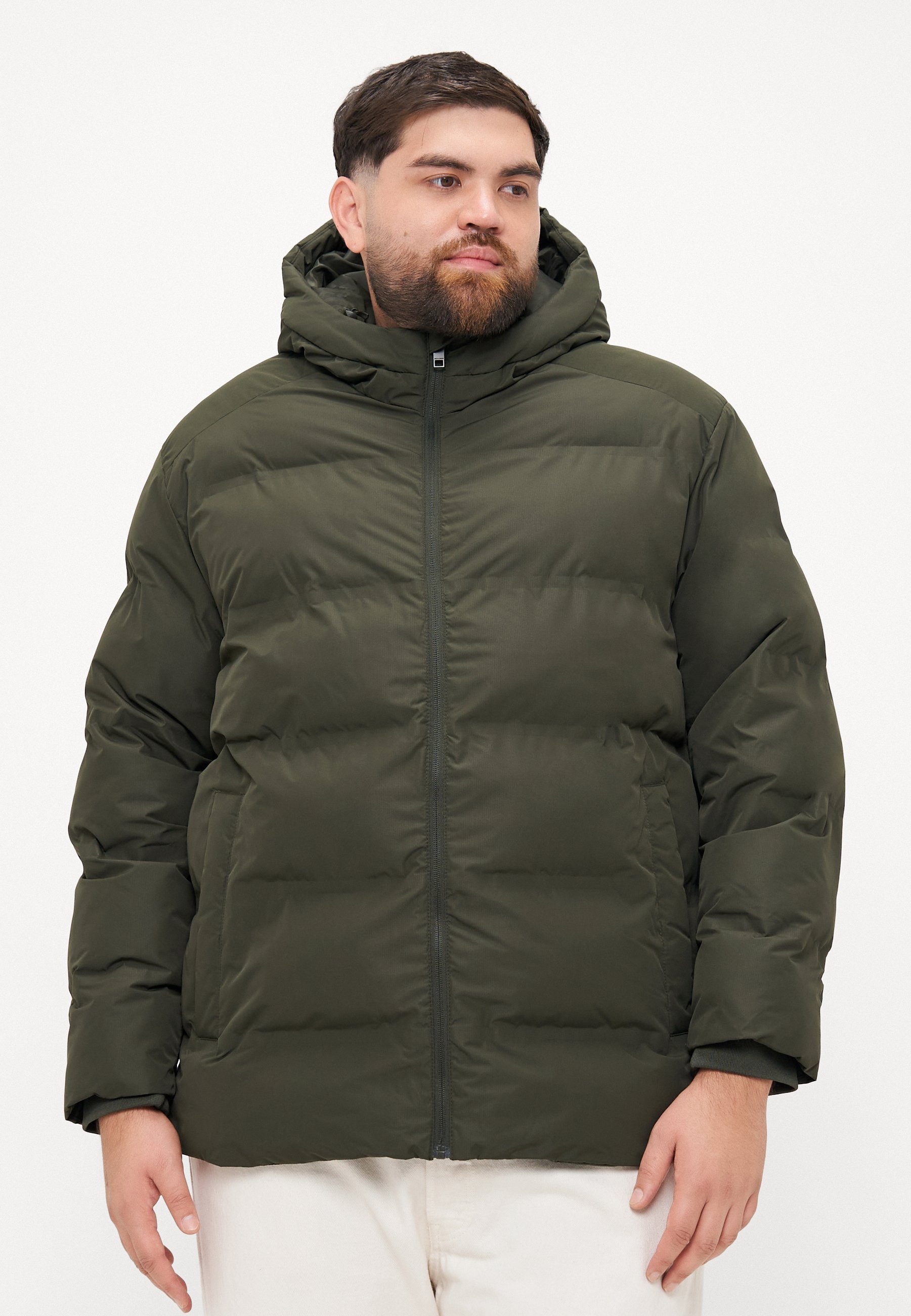 Jack & Jones JJESOHO PUFFER HOOD - Télikabát - gyantazöld
