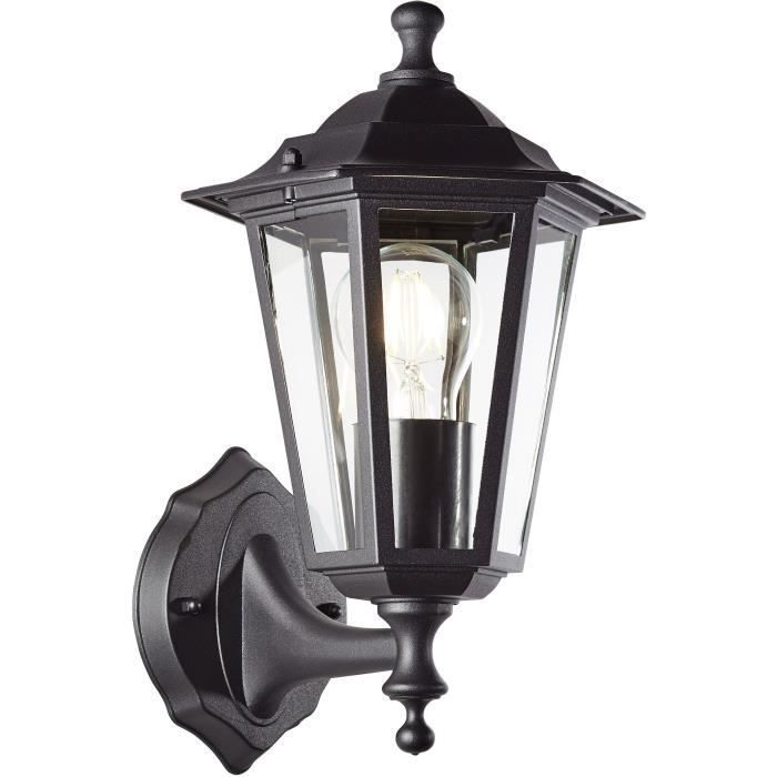 Applique da esterno - BRILLIANT - CARLEEN - Metallo/vetro - Nero - E27 max 60W