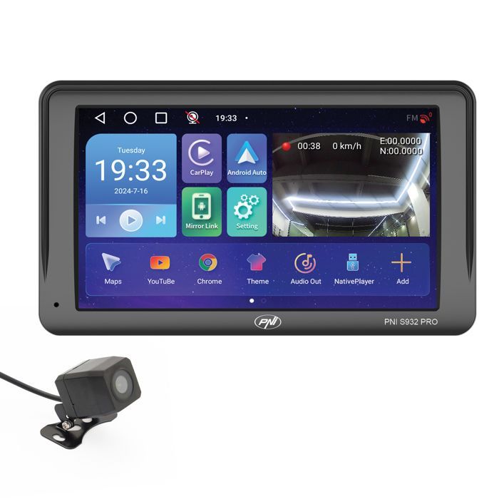 Sistema de navegação GPS com DVR - PNI - S932 PRO - Tela de 7
