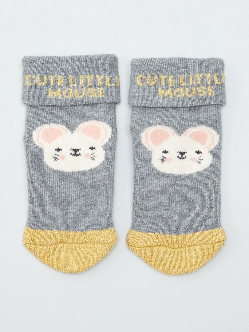 Juego de 2 pares de calcetines - BEIGE