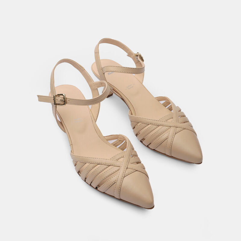 Damskie półbuty typu slingback z obcasem 6 cm