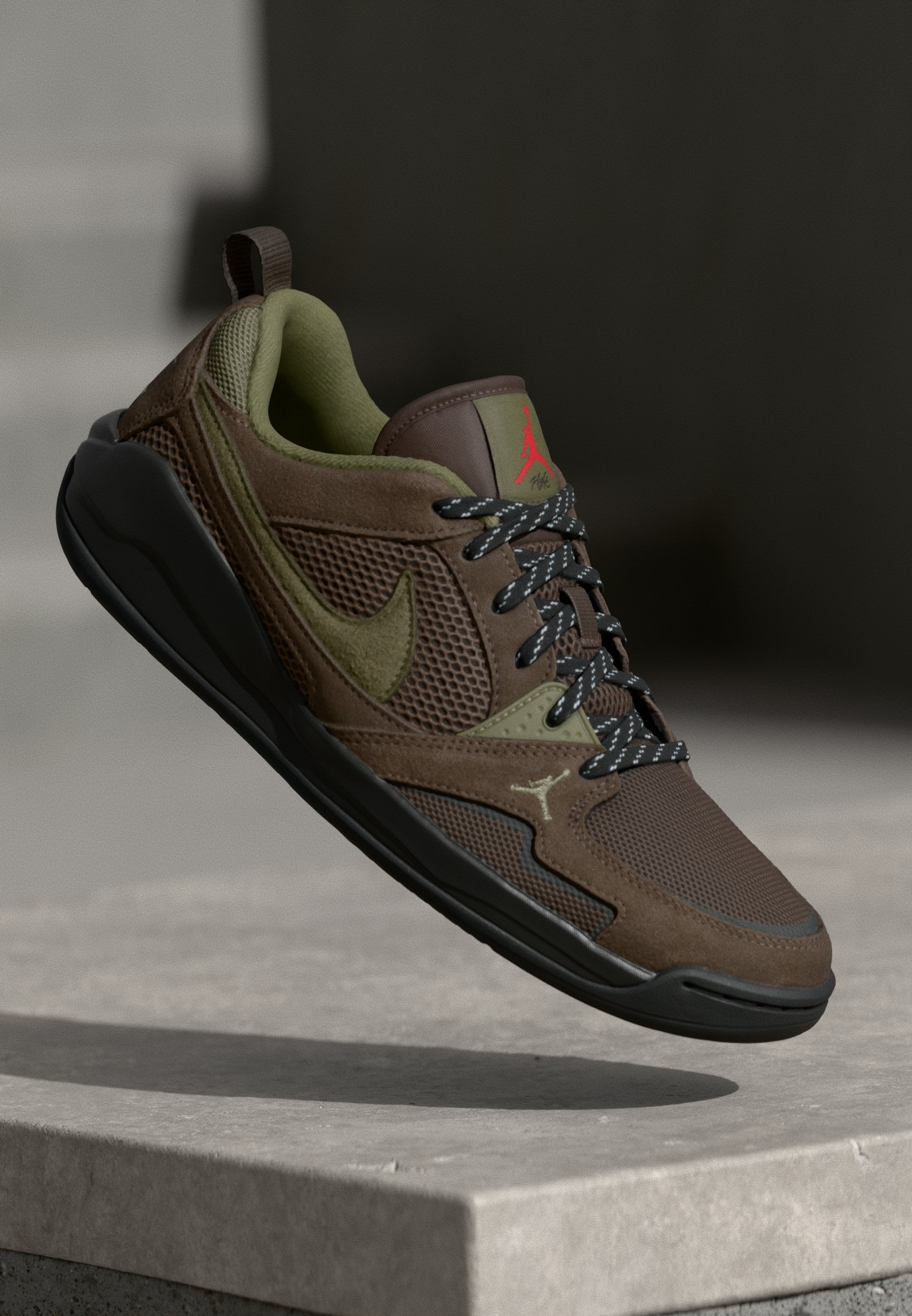 Jordan JORDAN CMFT ERA - Tenisky - baroque brown/med olive/black/gym red/wolf grey