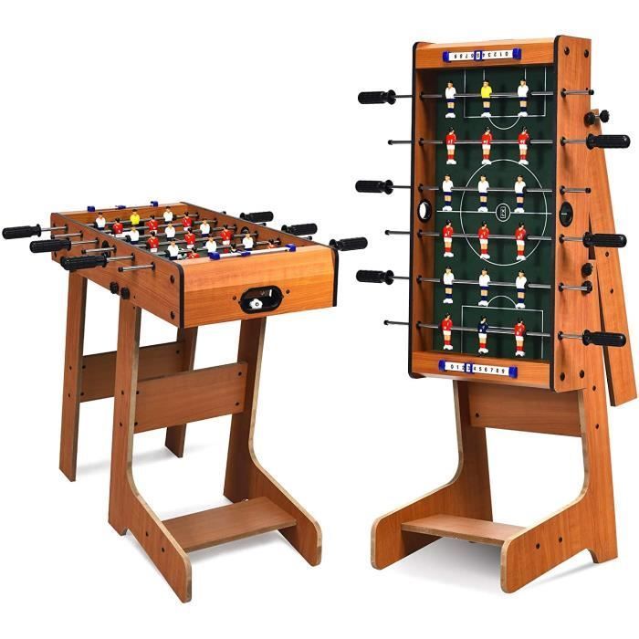 Mesa de futbolín plegable GOPLUS - Mesa de futbolín para interiores 69x36,5x71 cm - 18 figuras, 2 marcadores, 2 pelotas