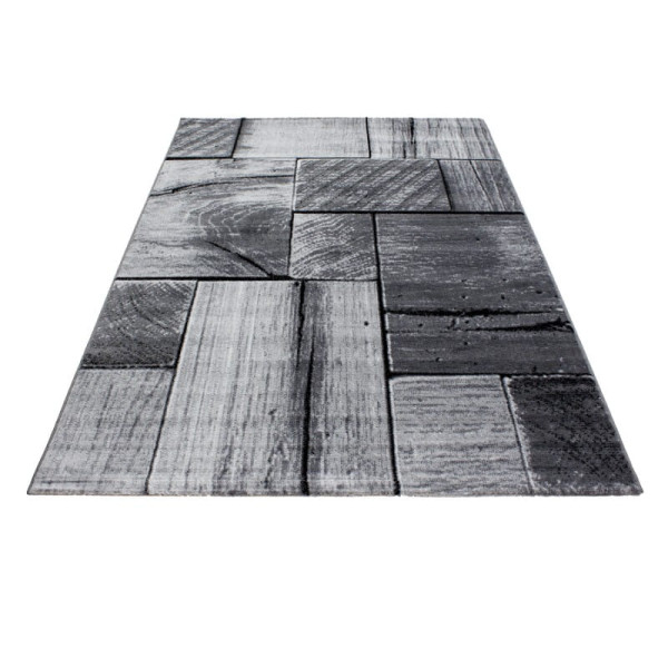 Dywan nowoczesny Parma Deski szaro-czarny 80 cm x 150 cm