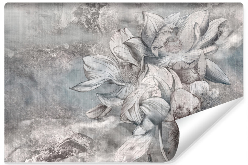 Fototapeta Abstrakcyjny Kwiat Na Betonie Mural 90x60cm