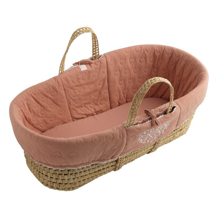 Culla per neonati in fibre naturali con rivestimento in tessuto - LITTLE HEART