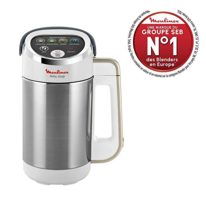 Frullatore riscaldato Moulinex Easy Soup, 1000 W, capacità 1,2 l, 5 programmi automatici, funzione di mantenimento in caldo, LM841B10