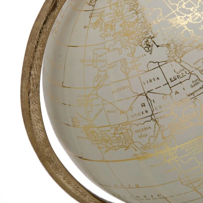 Globo decorativo - Dorado y crema - Metal - 29 cm x 15 cm x 15 cm