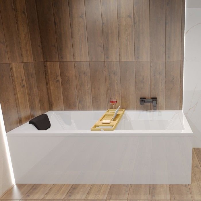 Banheira retangular 190x90 + Encosto de cabeça, Sifão + Pés - Conjunto 4 em 1 - QUADRO