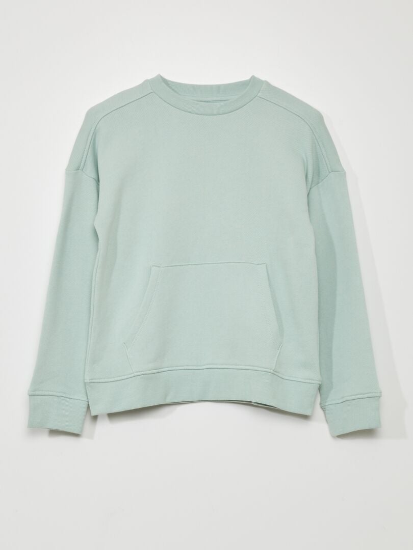 Ruimvallend sweatshirt met kangoeroezak - blauw