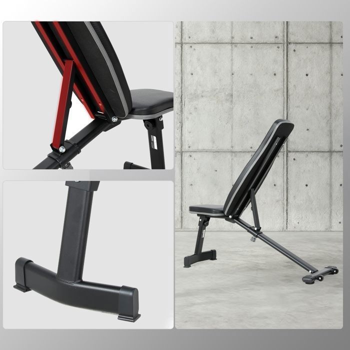 ISE Banc de Musculation incliné ,Pliable ,Dossier réglables en 6 Positions, Formation d'exercice Max 120KG SY-5021