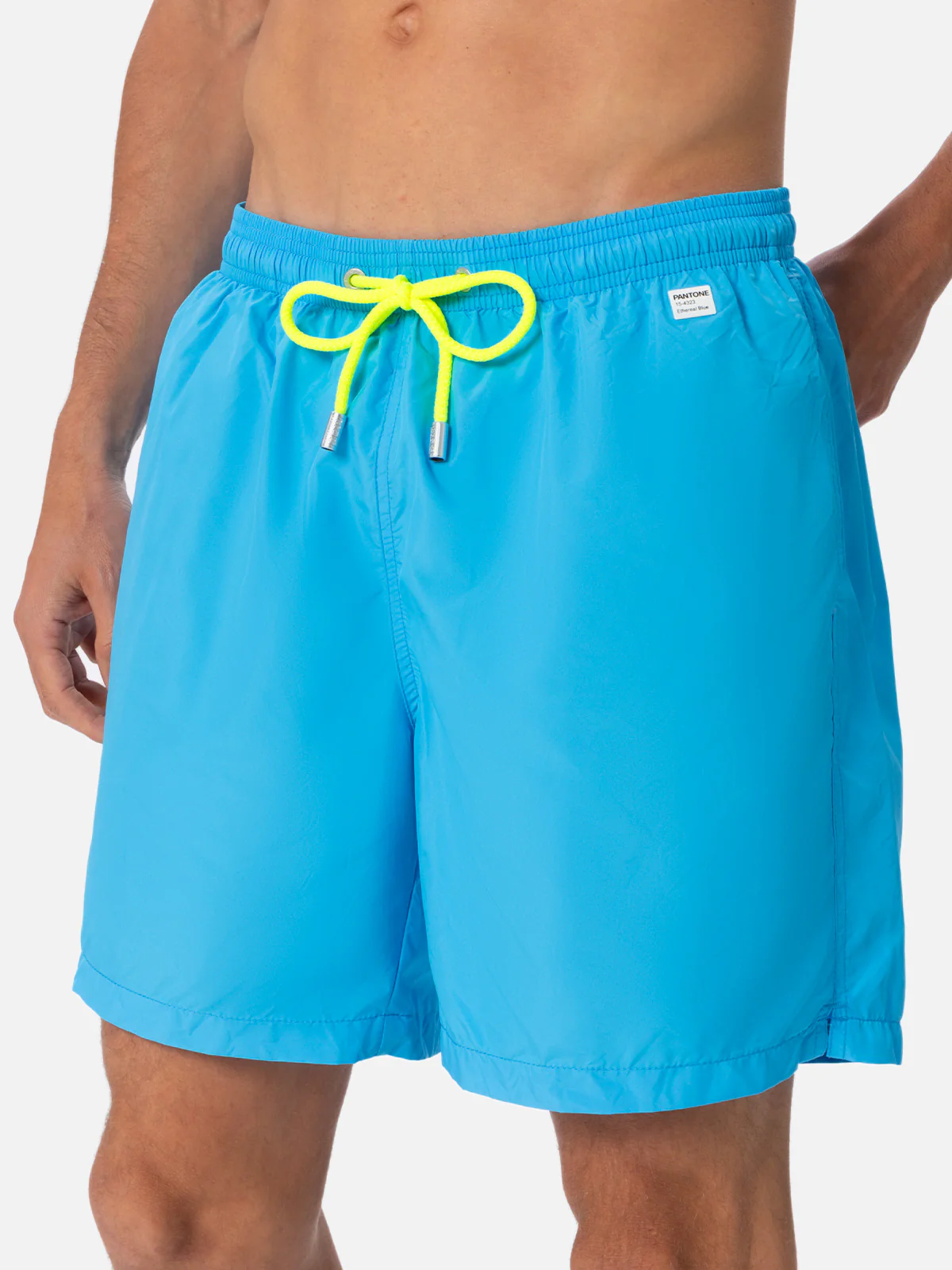 Costume da bagno da uomo in tessuto leggero azzurro acqua Lighting Pan