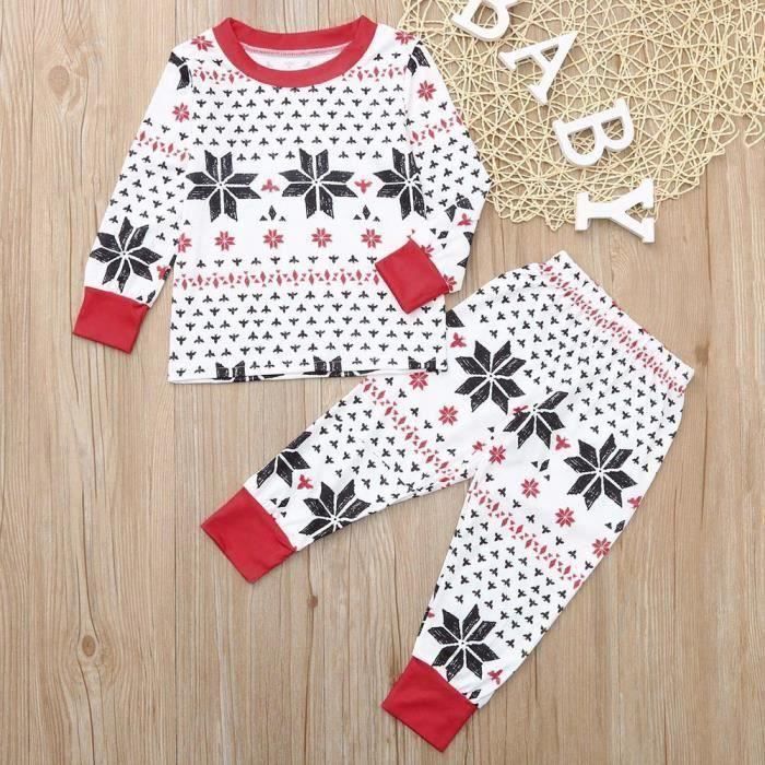Baby Pyjamas - FUNMOON - Snowflake - Red - Boy - Christmas Family Pyjamas