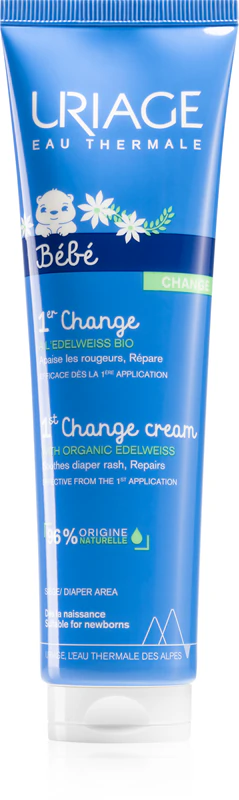 Uriage Bébé 1st Change Cream, een hydraterende en beschermende crème tegen luieruitslag.