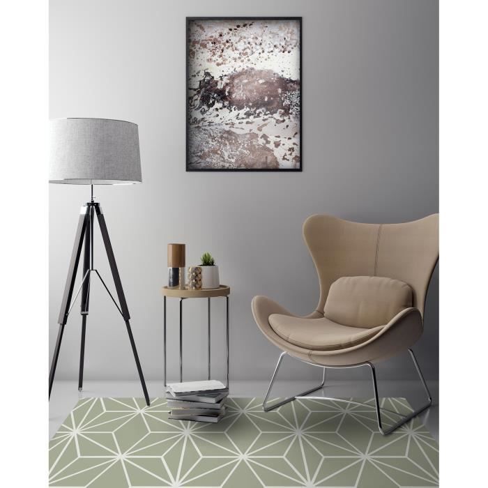 Tapis Vinyle Panorama Lignes d'Étoiles Vertes 40x80 cm - Tapis pour Cuisine, Bureau et Salon en PVC