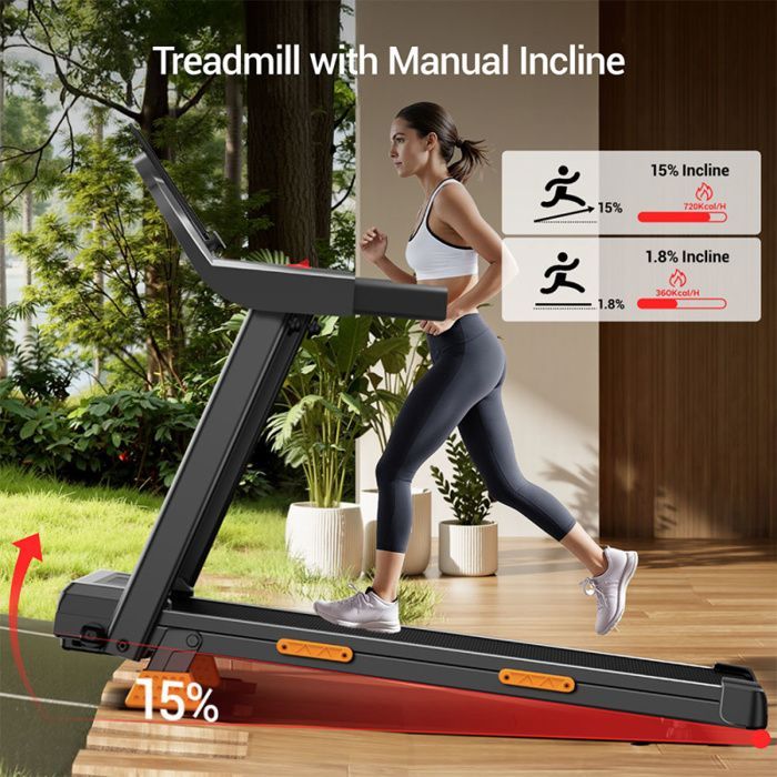Tapis roulant pieghevole ROBORE SF20 per uso domestico - Inclinazione 15% - Velocità 12 km/h - Carico massimo 136 kg - Superficie di corsa 97 × 40 cm
