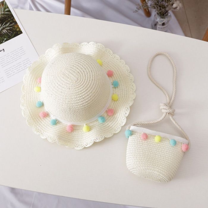 Sombrero de paja Panamá para niña de FUNMOON - Protección UV - Colección 2021