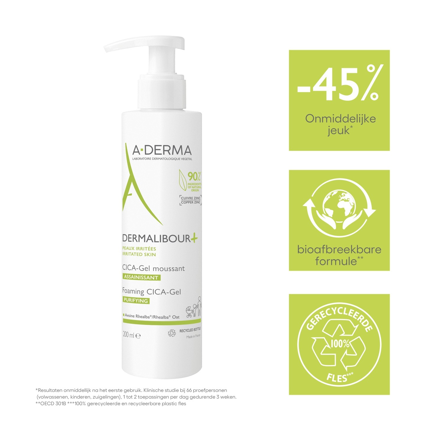 A-DERMA sejas tīrīšanas putas Dermalibour+ putojošais Cica gels - 100 ml