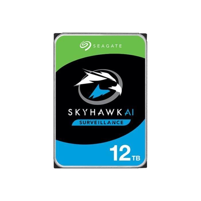 Disque dur interne - SEAGATE - SkyHawk AI ST12000VE001 - 12 To - SATA 6Gb/s - 256 Mo de mémoire tampon