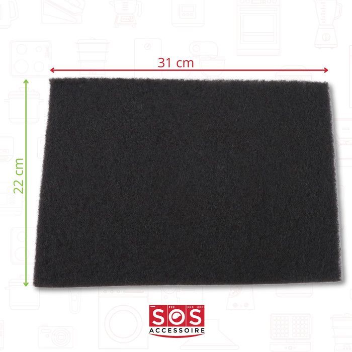 SOS Accessoire Lot de 3 filtres charbon (Kit AK204AE1) pour Hotte - 79X8361,AS0062457 DE DIETRICH, SAUTER, BRANDT, FAGOR, SANGIORGIO