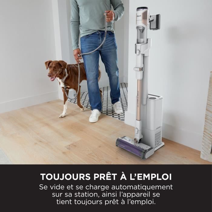 SHARK IW3612EU - Aspirateur Balai sans fil - 240 W - Vidage automatique 2 L - 4 capteurs - 3 modes d'aspiration - Noir /Argent