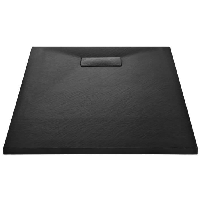 Shower tray - OVONNI - Black - 100 x 80 cm - Wear-resistant - Non-slip