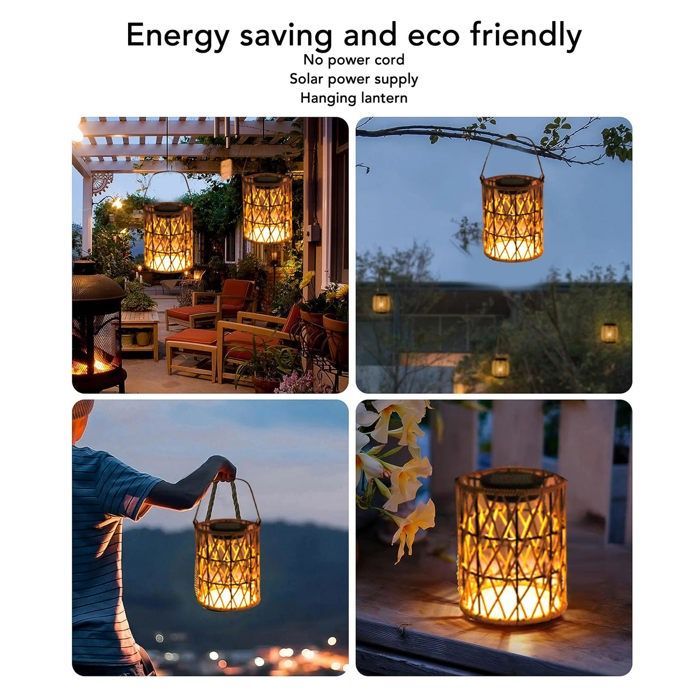 Farol solar de exterior - Ulisem - LED - Ratán tejido - Resistencia al agua IP44