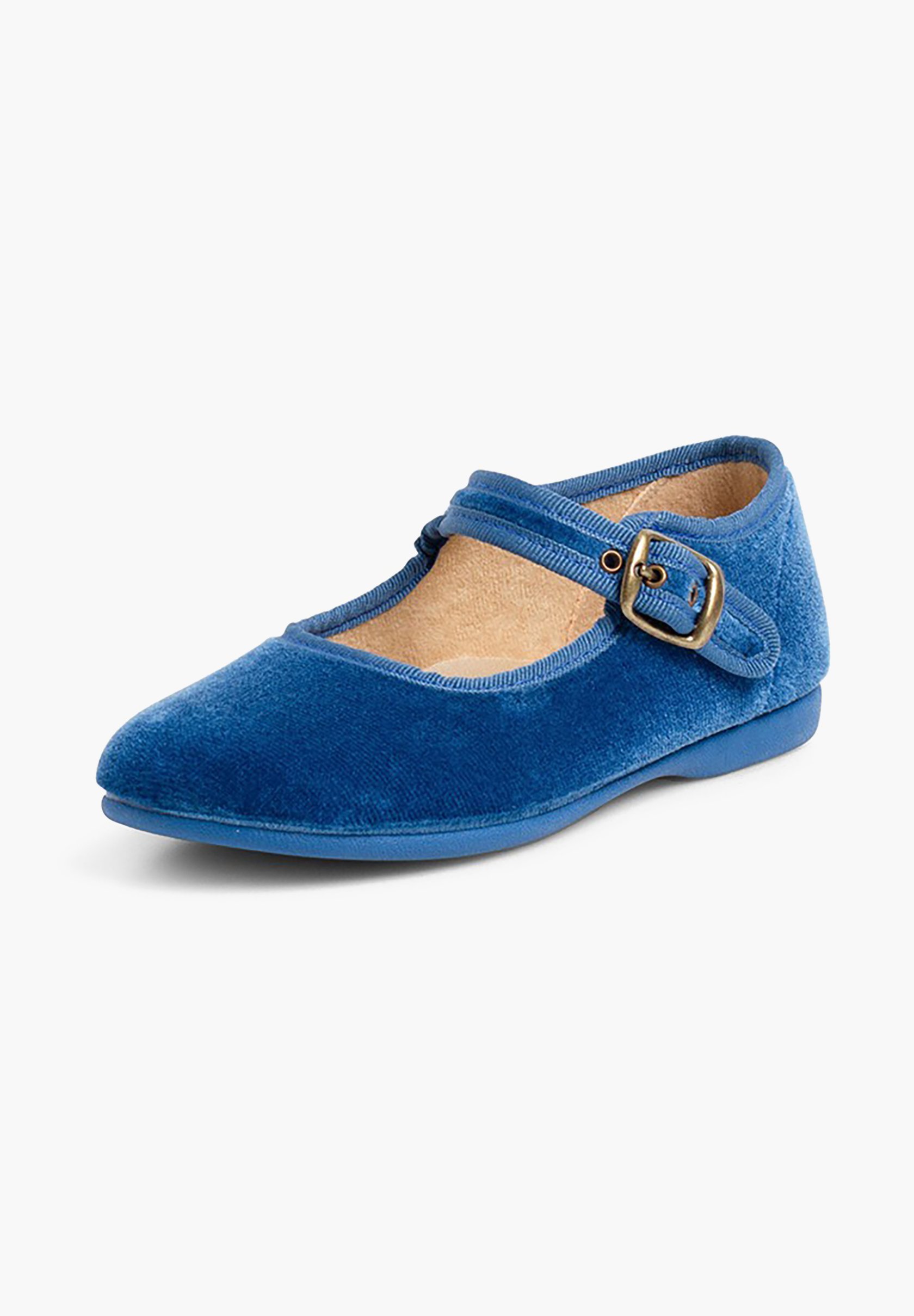 Pisamonas fluwelen gesp - babyschoenen - stewardessenblauw