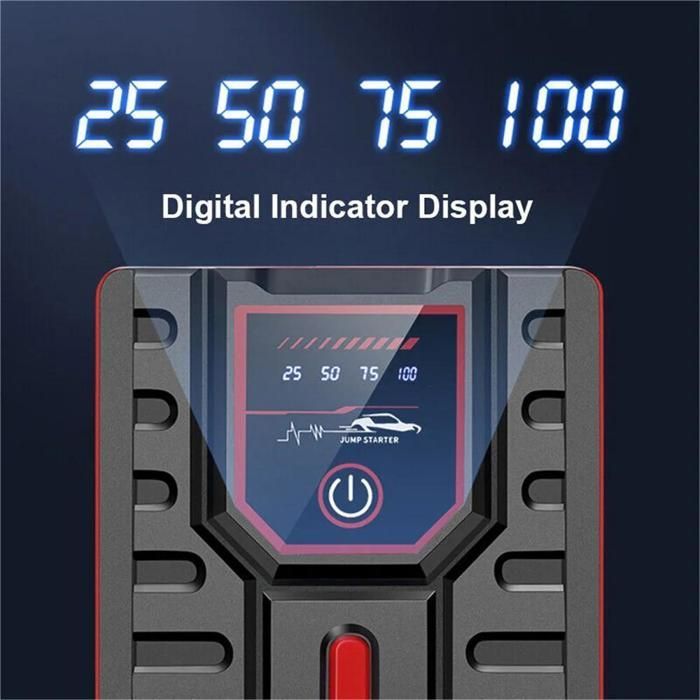 Avviatore di emergenza per batteria auto 5000A, caricabatterie portatile da 49800 mAh per auto a benzina da 6.0L o diesel da 4.0L, LED, SOS, impermeabile.