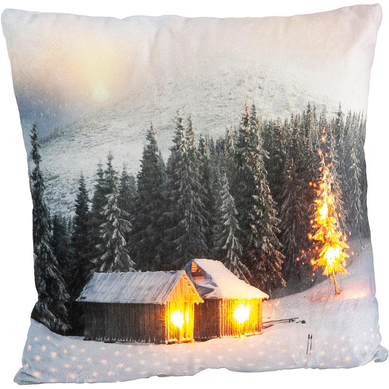 Hjemmepute 45x45 cm med LED-lys, naturlig motiv