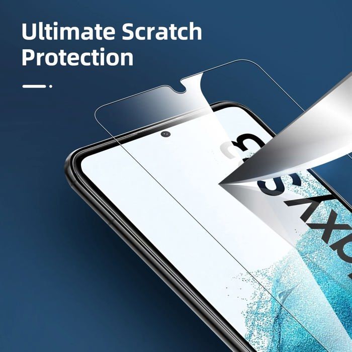 Confezione da 3 pellicole protettive in vetro temperato per Samsung Galaxy S23, efficaci contro i graffi.