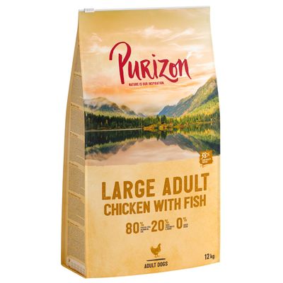 Purizon Chien adulte de grande race – Sans céréales, poulet et poisson