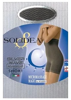 SOLIDEA Silberne, gewellte Shorts, schwarz