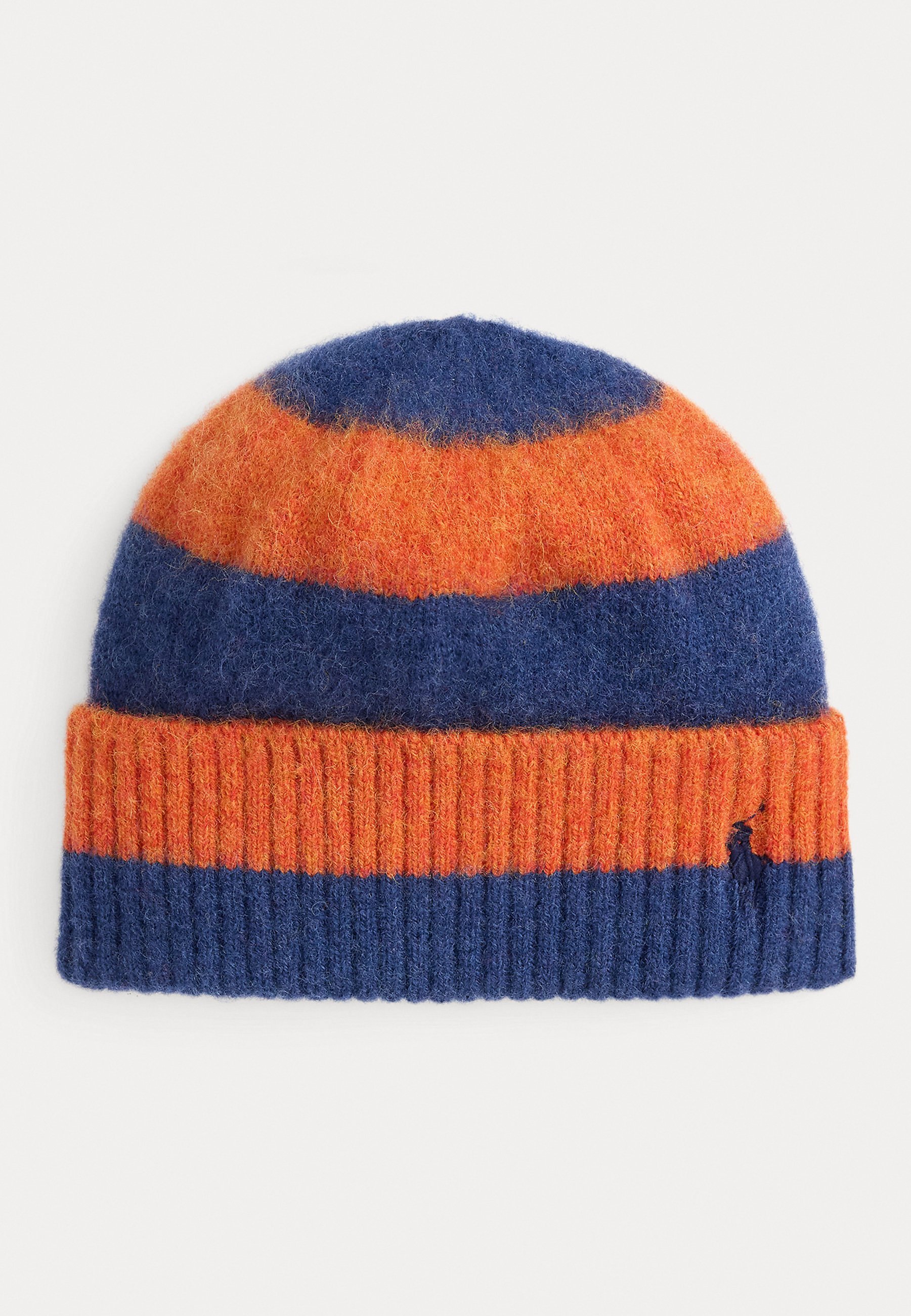 Gorro listrado de lã escovada Polo Ralph Lauren unissex - Gorro - azul marinho/laranja