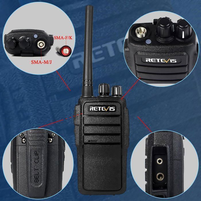Walkie Talkie Retevis RT21 de largo alcance, profesional, VOX, 16 canales, radio bidireccional recargable para rescate (6 unidades)