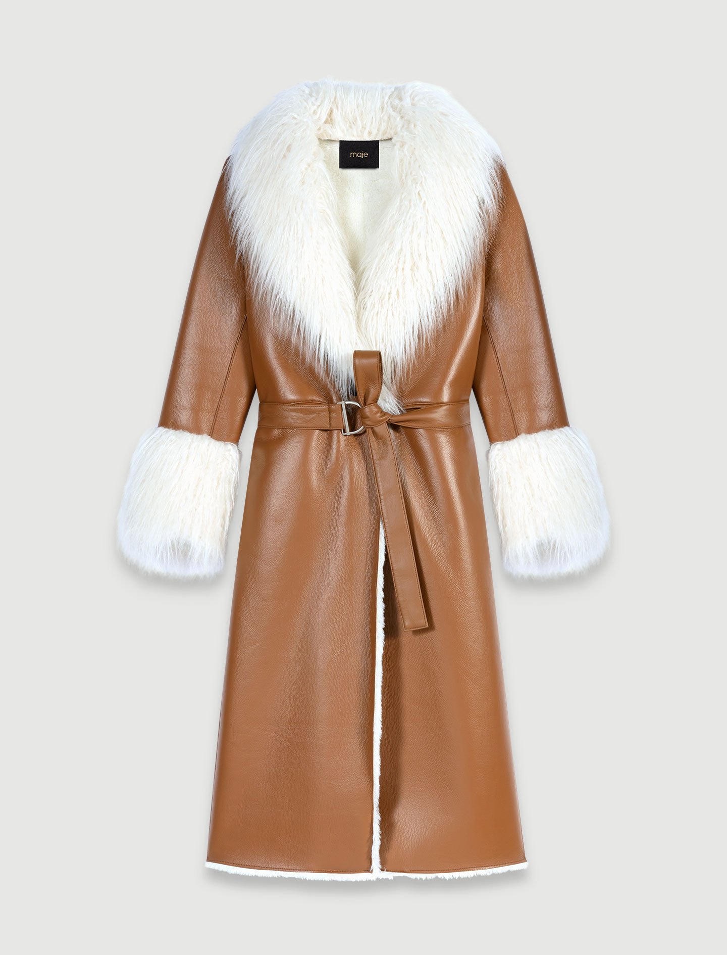 Pitkä tekoturkistakki - Kameli