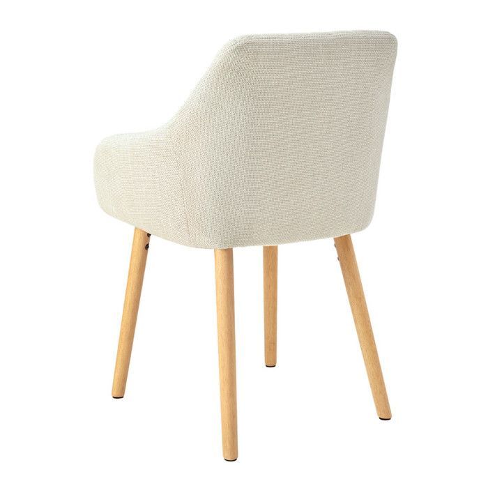 Goeurvant minimalistische stoelen met comfortabele rugleuning, ergonomische armleuningen en massief houten poten - Set van 6 - Beige