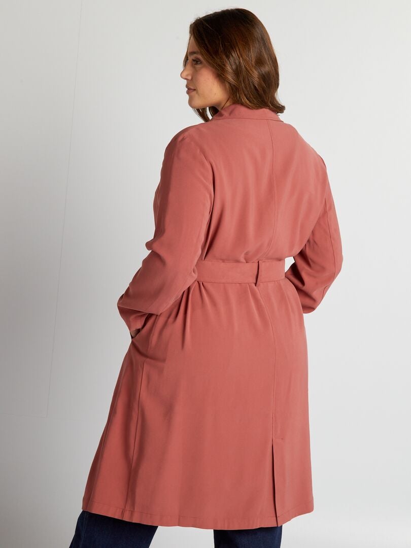 Zachte, dubbelbreasted trenchcoat - ROOD