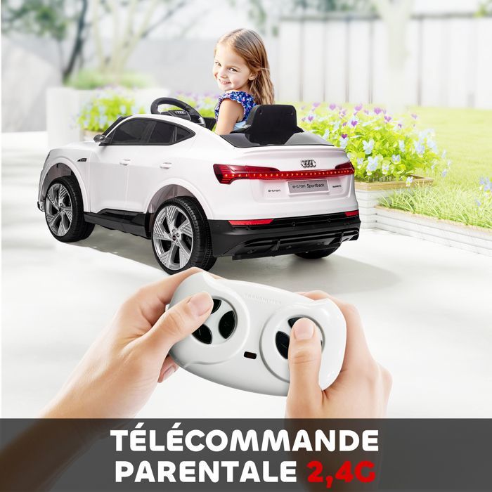 Voiture électrique enfant - HOMCOM - licence audi e-tron sportback 12V télécommande LED MP3 USB - PP - blanc