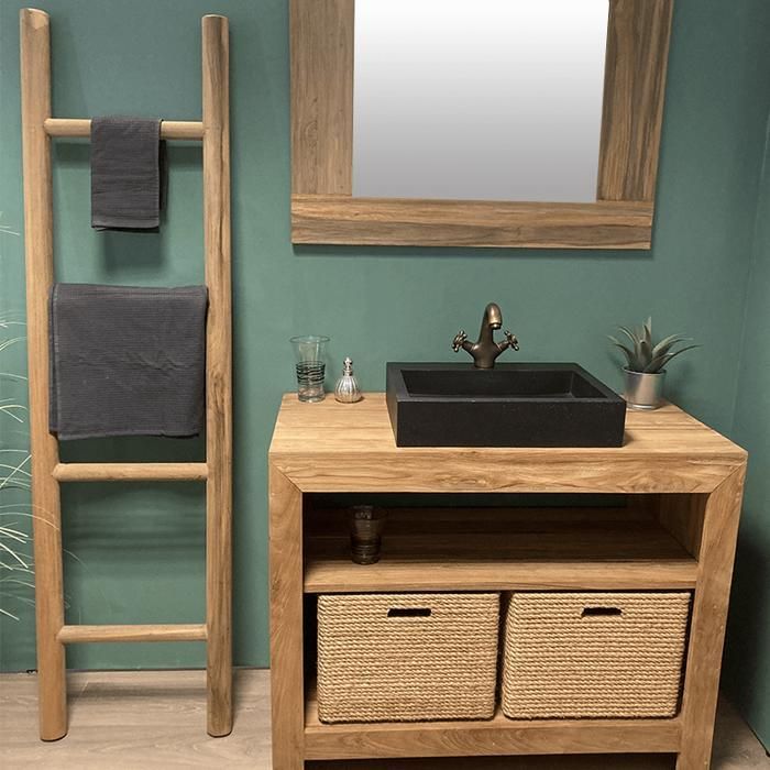 Empro Bathroom Ladder - 160cm Towel Ladder in Recycled Teak
