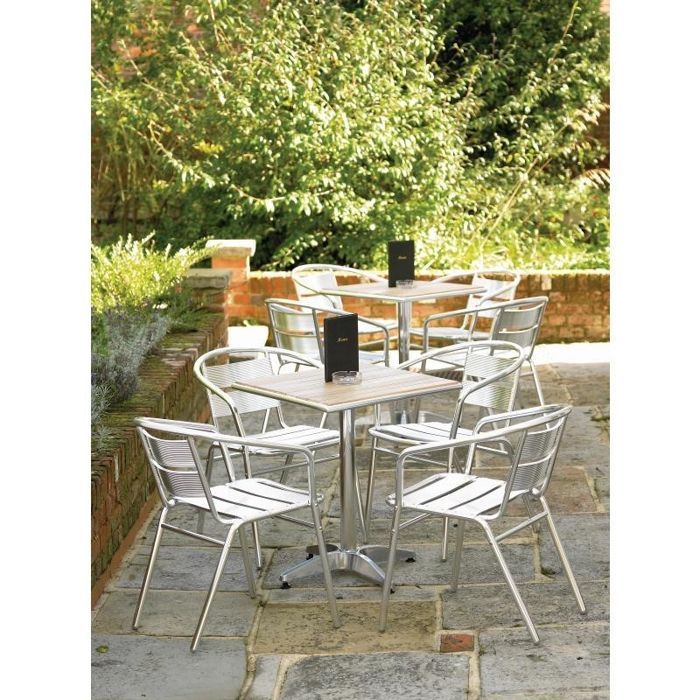 Lot de 4 fauteuils en aluminium (H)450 mm empilables