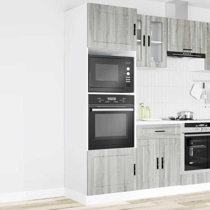 vidaXL Armoires de four 2 pcs Porto sonoma gris bois d'ingénierie 3315057