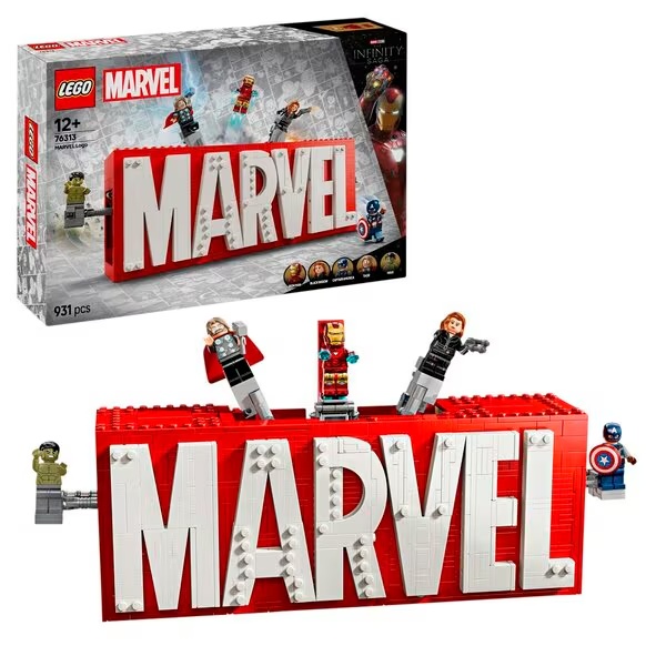 LEGO Marvel 76313 Logo a minifigúrky Marvelu