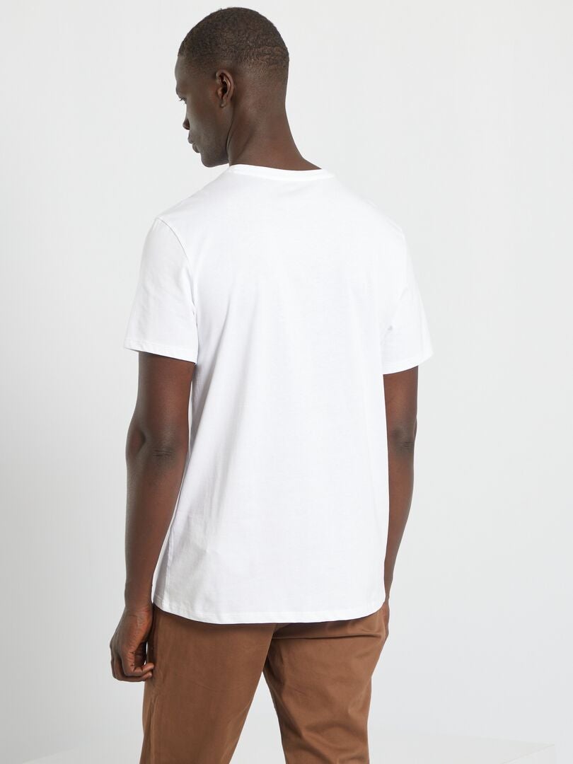 Camiseta lisa de malha, corte reto - branca
