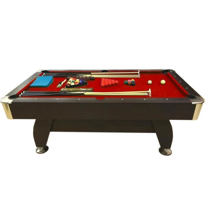 Billard américain RED DEV - 7ft - Dimensions réglementaires - Robuste et durable