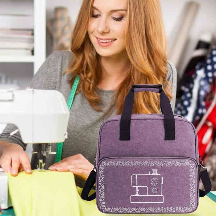 Étui de transport pour surjeteuse, sac de transport universel pour machine à coudre surjeteuse avec poignées et bandoulière